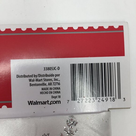 Holiday Time 48" Christmas Tree Skirt White Glitter Snowflake Home Holiday Decor - Picture 7 of 7